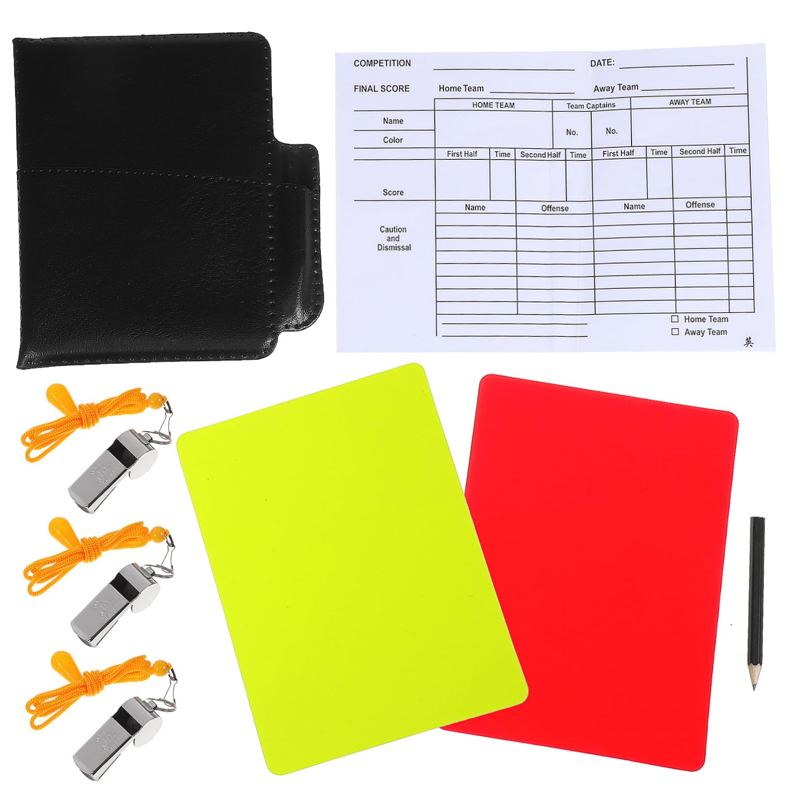 24 Cartes Arbitre Football PVC - Cartons Rouge Et Jaune - 10,3x8 Cm - Équipement Officiel Pour Matchs, Tournois