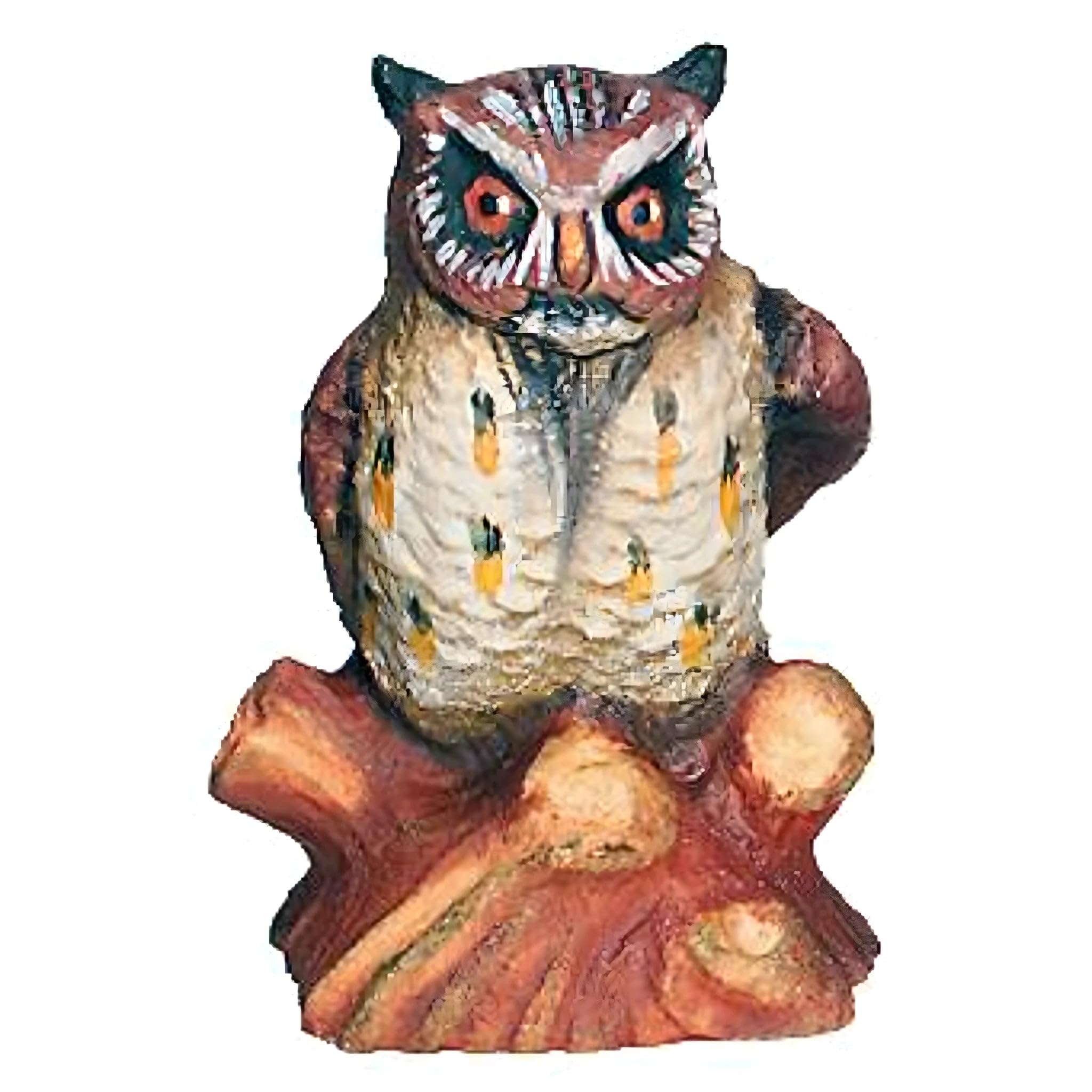 Dolfi Owl Carved in Wood 6 cm | Natural Wood in Val Gardena | Nativity Scene
