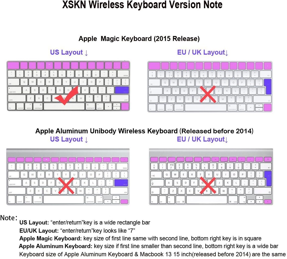 XSKN Hebrew Language Ultra Thin Silicone Keyboard Skin Cover for Magic Keyboard 2015 Version US Layout (Black)