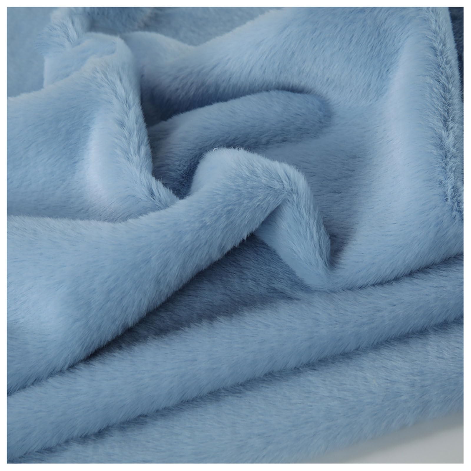 Short Pile Plain Fun Faux Fur Fabric Material, Soft Plush Faux Imitation Fur Material, for Costume, Cosplay, Art Crafts, Photography Backdrops, Home Decor, Toys, 50x160cm, 59 Colors (Color : Blue 4)