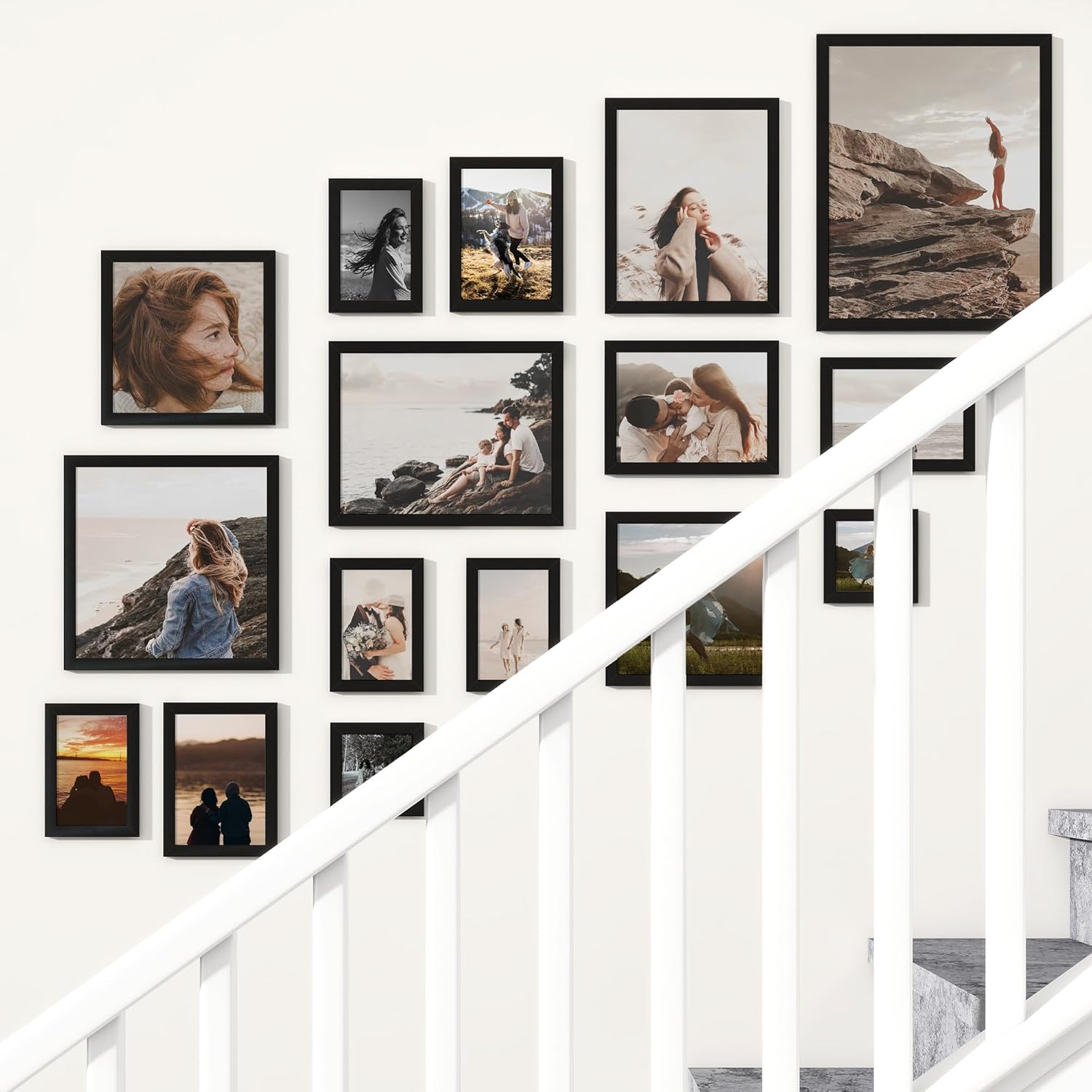 Heimlove 11x14 Picture Frame Set of 12,Photo Frames Display Pictures 11"x14",Black Picture Frames 11x14 Wall Gallery Collage Wall Mount or Tabletop Display for Certificate Document