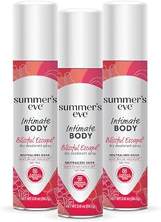 Summer's Eve Blissful Escape Talc-Free Feminine Spray, Odor Neutralizing pH-Balanced, Moisture Absorbing, 2oz Pack of 3