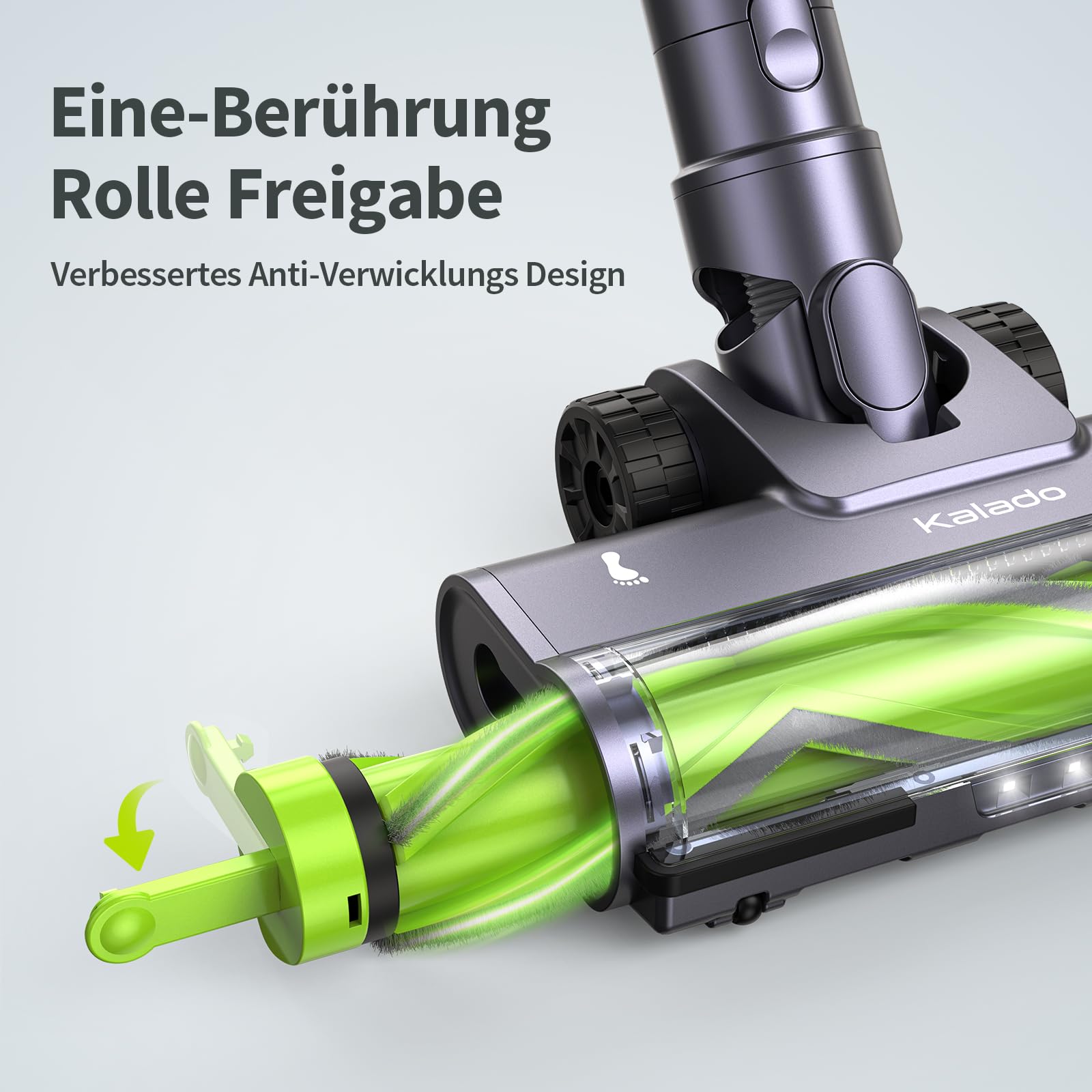 kalado Akku Staubsauger KCV600, 10 in 1 Staubsauger Kabellos 480W 33Kpa, Leicht Akkusauger mit Abnehmbarer Akku 40Mins, LED Display, Anti-Tangle-Bürste, für Hartboden Teppich Tierhaare