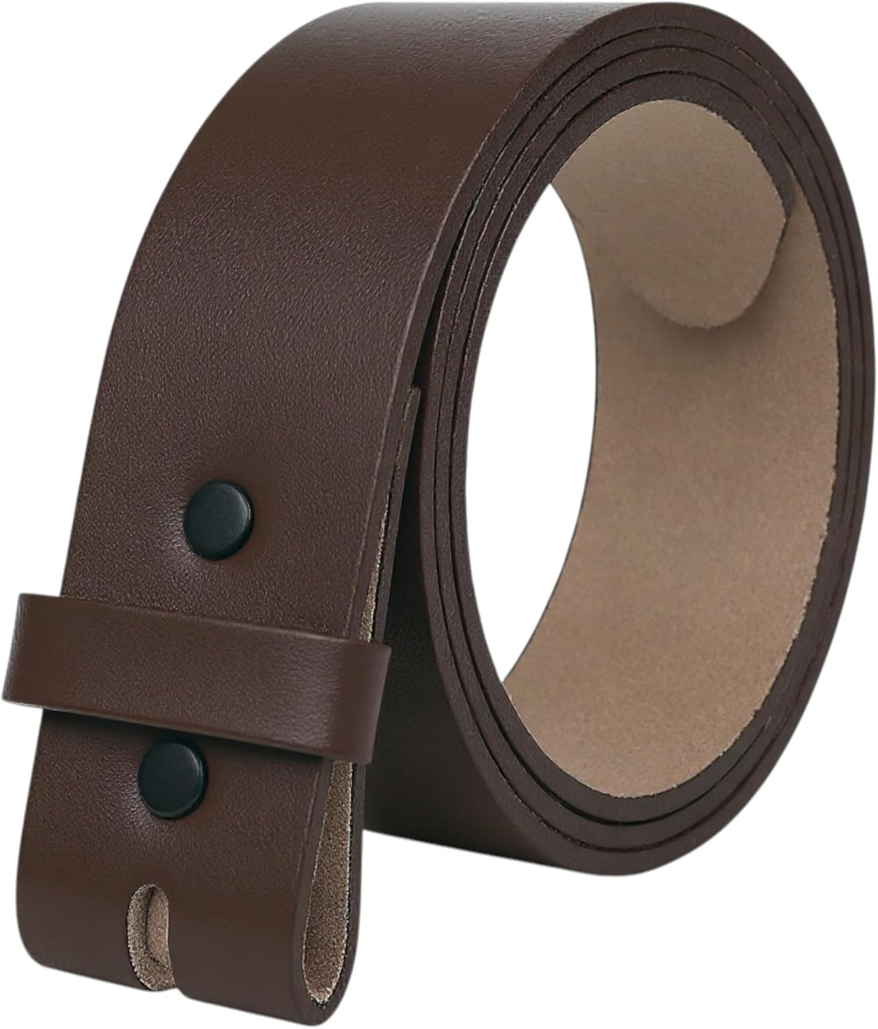 F&L CLASSIC Belt for buckle men Snap on Strap Full Grain One Piece Leather no buckle,1 1/2" Wide, USA