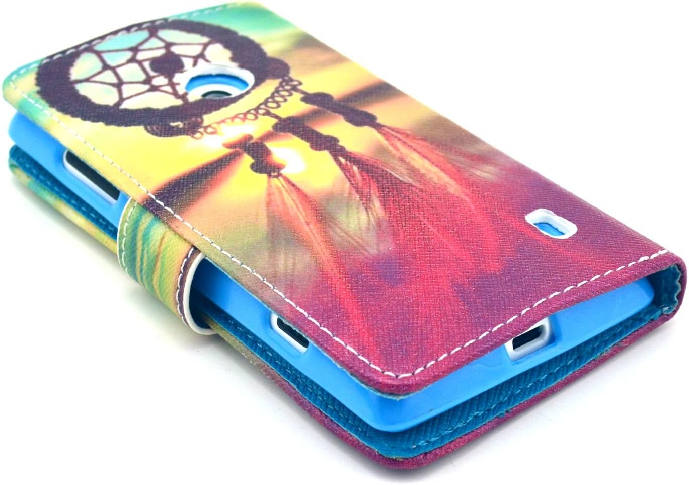 Lumia 520 Case, Nokia Lumia 520 Case, Speedtek Dreamcatcher Pattern Premium PU Leather Wallet Flip Protective Skin Case with Magnetic Closure for Nokia Lumia 520 (2013) (Built-in Credit Card/ID Card Slot)