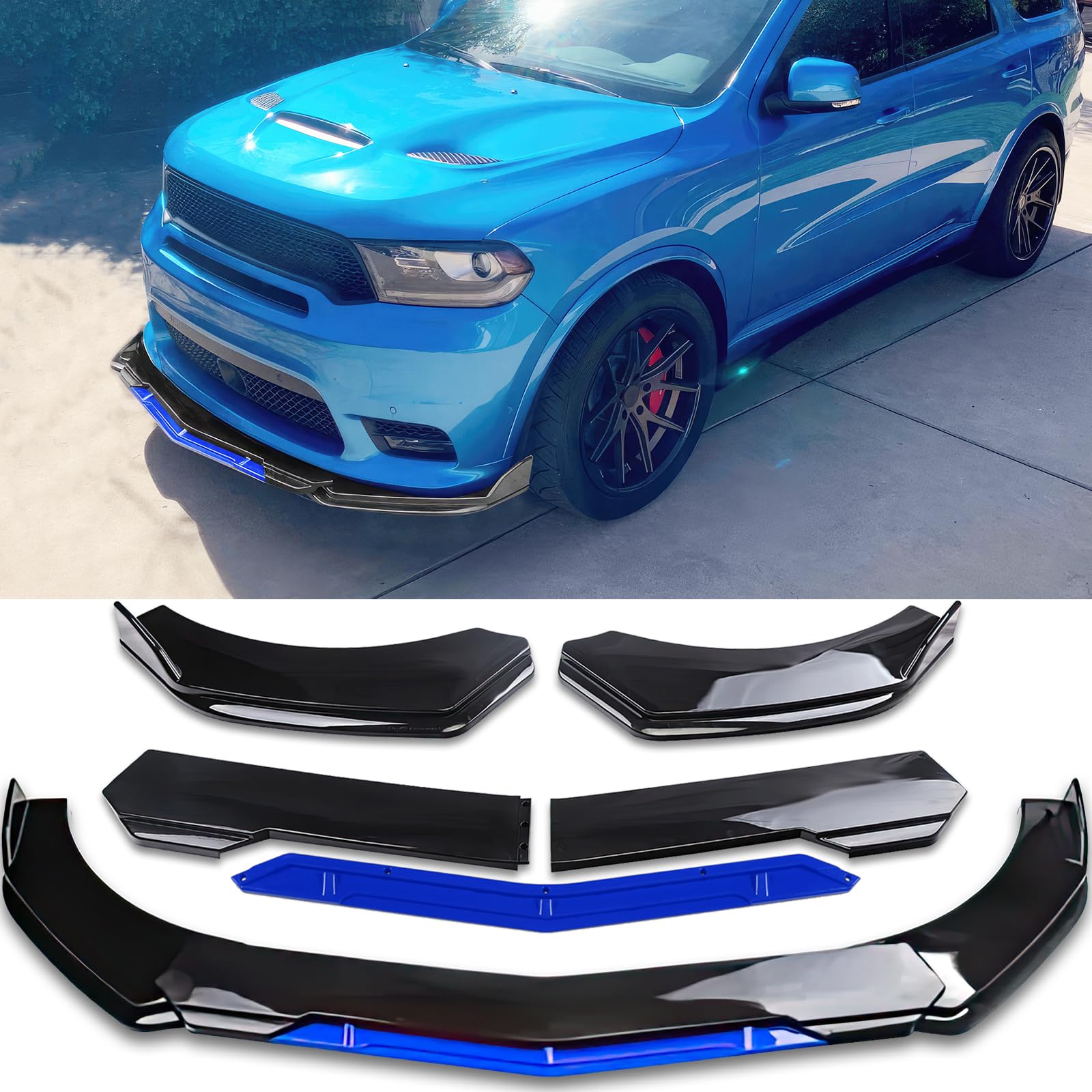 DREAMOTOR Universal Front Bumper Lip Blue