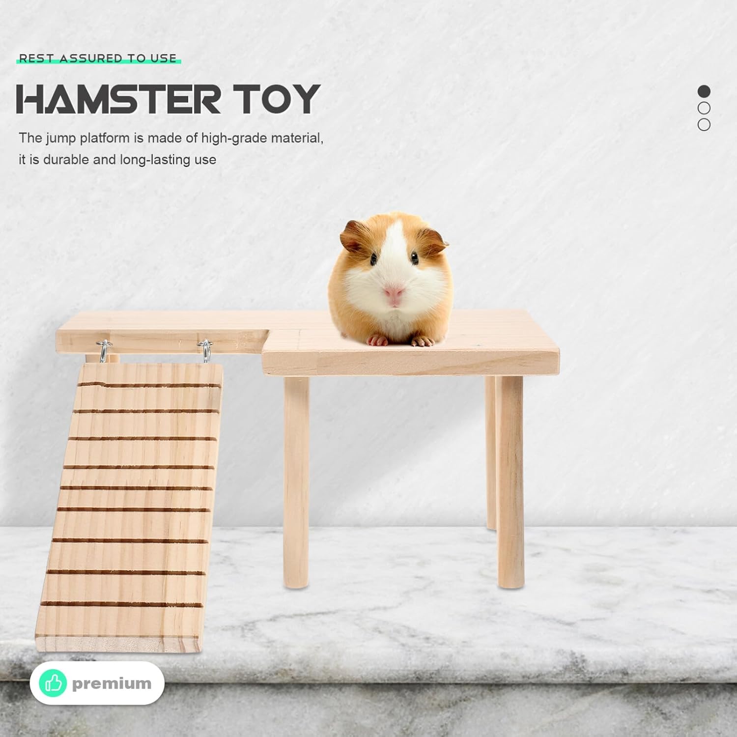 Hamster Wooden Platform with Ladder Small Animal Standing Platform Guinea Pig Cage Landscaping for Small Animals Rat Golden Chinchilla Cage Toy Hamster Hide