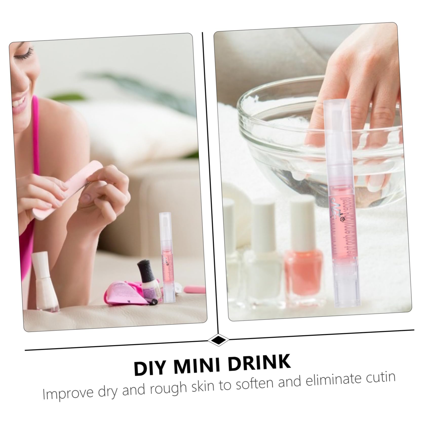 CALLARON 2 Series Lápiz De Nutrición De Uñas Clavo Lápiz Para Cutículas Con Aceite De Uñas Bolígrafo Para Cutículas Aceite De Manicura Pluma De Páginas 8 Piezas