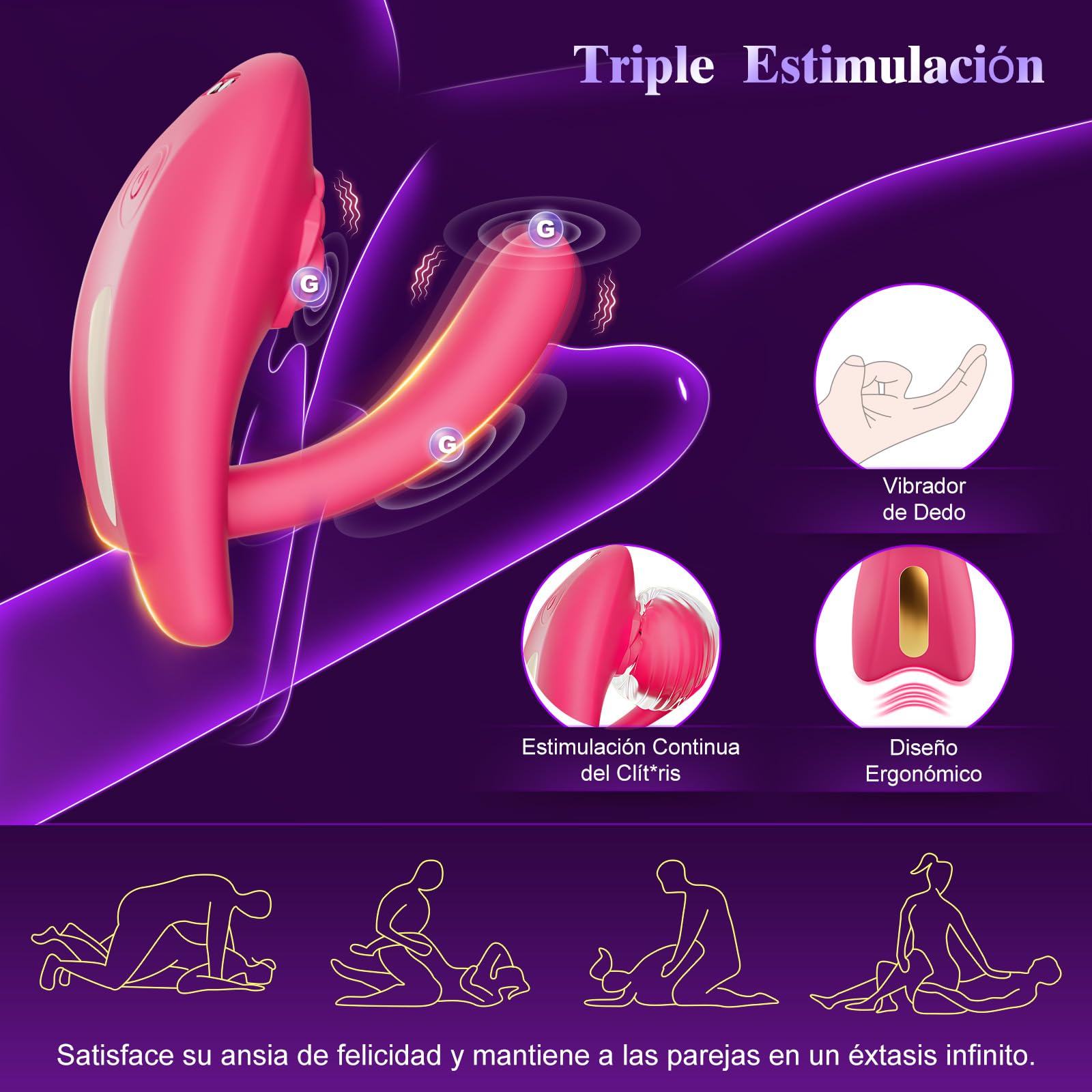 Vibradores de Pareja Vibrador Mando Distancia,Juguetes Eróticos Para Pareja Sexuales con App Control Remoto con 9 Modos de Vibración,Sex Toýs Female Vibrator Vibrador Mujer Para Succionador Clítoris