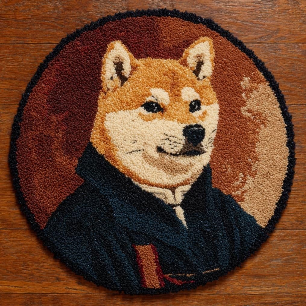 Kitquiver Latch Hook Craft Kit Rug Animal Dog 50X50Cm