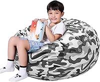 Vista 147 de Lukeight - Puf de almacenamiento de animales de peluche para niños, funda para puf de dinosaurio con cremallera para organizar la habitación