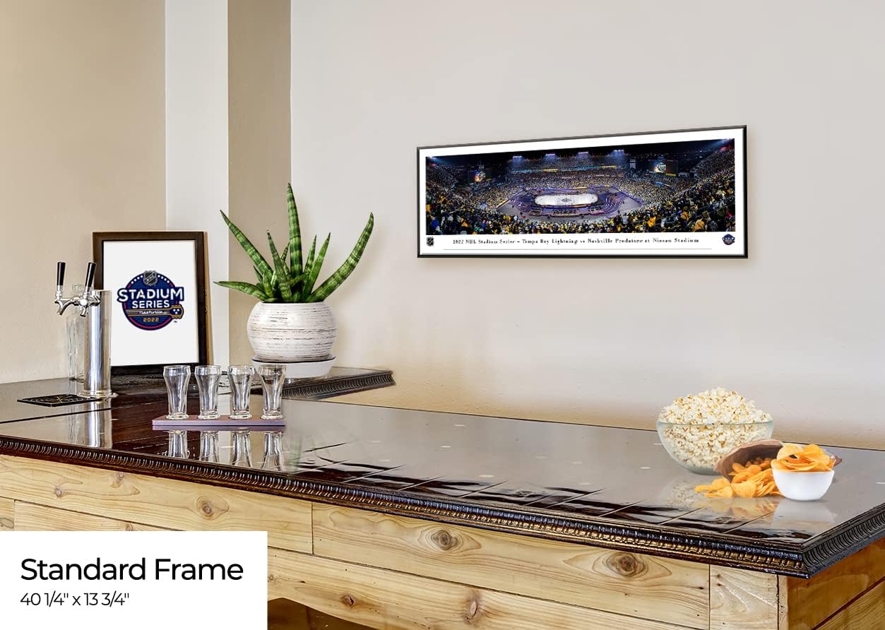 2022 NHL Stadium Series, Tampa Bay Lightning vs Nashville Predators - 40.25x13.75-inch Standard Framed Print by Blakeway Panoramas