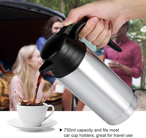 Miniatura 3 de Auto Wasserkocher - Hervidor de agua para automóvil de 12 V, 25.4 fl oz, acero inoxidable, hervidor eléctrico, taza de café, calentador de agua para