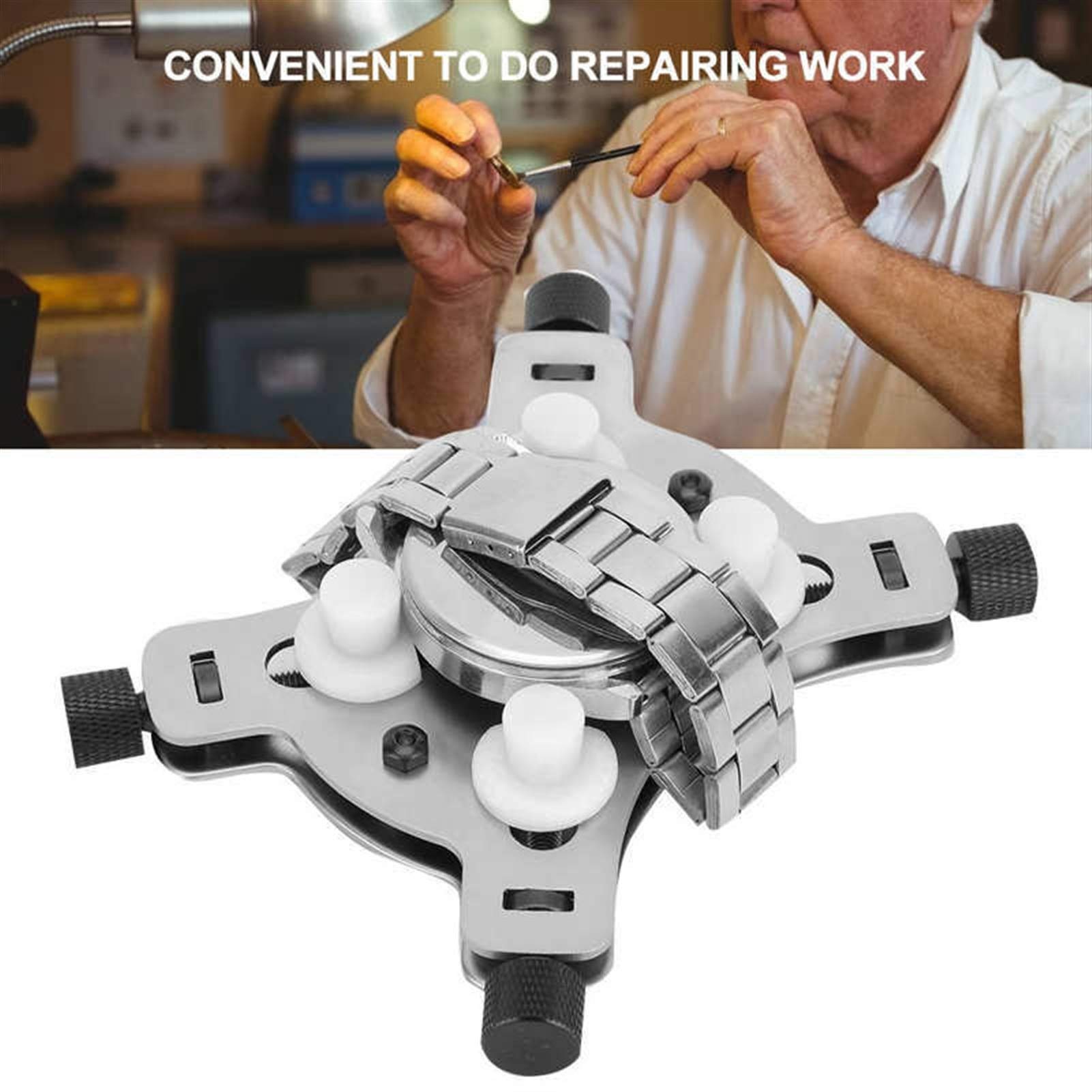 Accesorios para Herramientas de relojería, Soporte para Caja de Reloj, Abrazadera de sujeción, Herramienta de reparación de Metal para relojeros, diámetro máximo 60 mm.