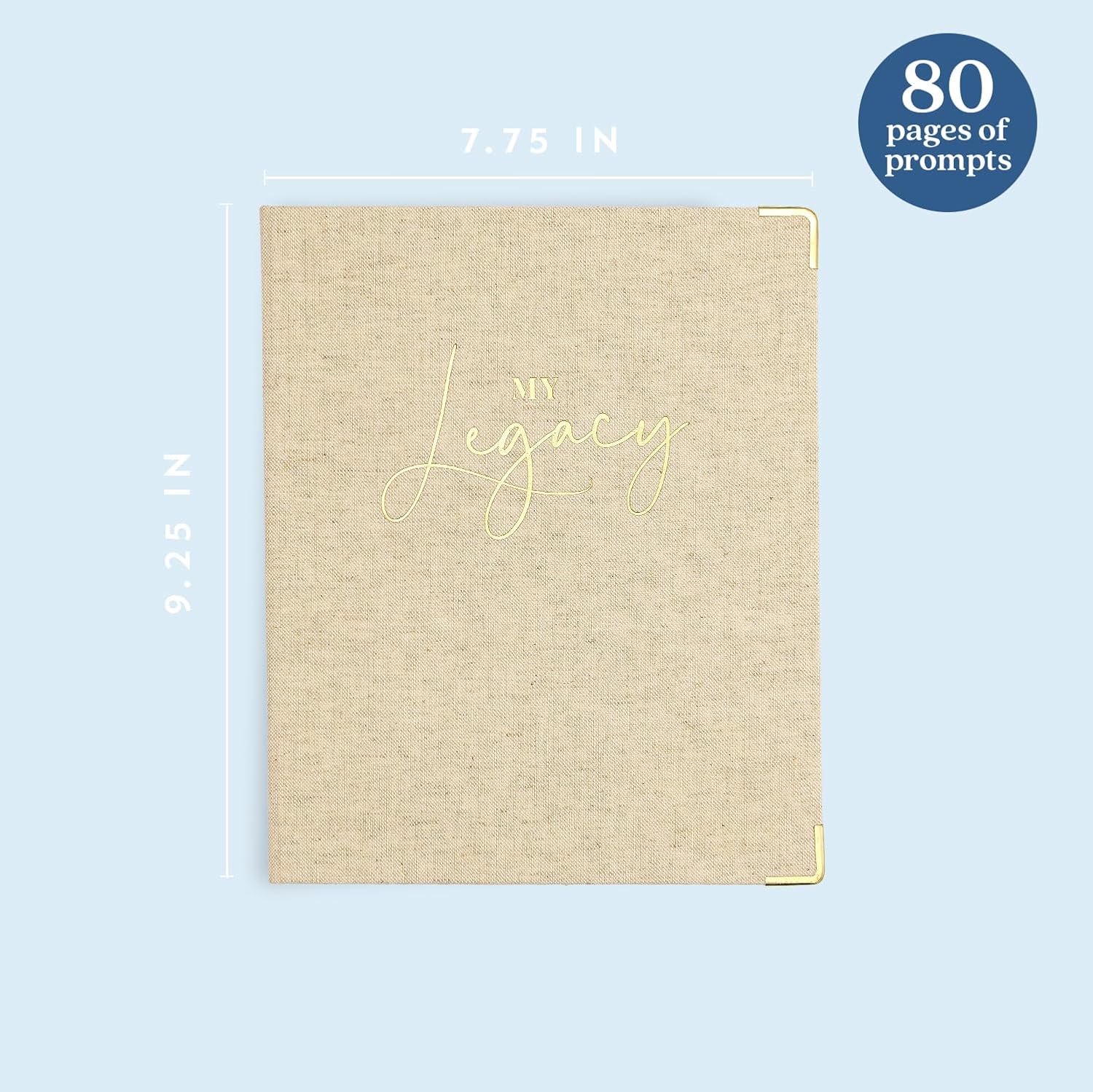 Elyn Life Story Journal, Legacy Journal with 120+ Guided Prompts, Special Gifts for Women & Men to Share Memories. Personalized Birthday Gift, Mother & Father's Day Keepsake, 9.25" x 7.75" (Linen) image 2