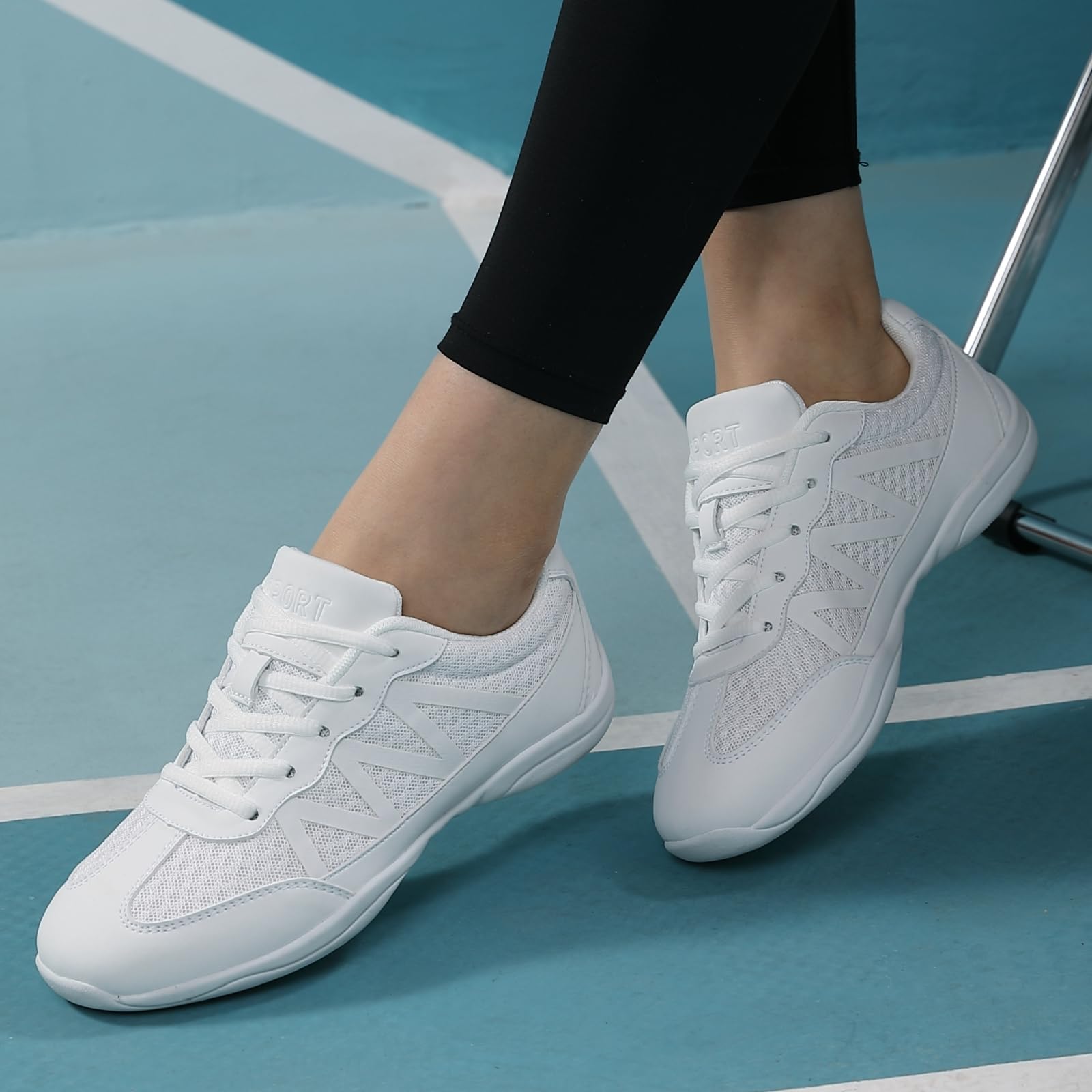 Scarpe da Cheerleading Cheerleader Donna Scarpe Allenamento Cheer Varsity Ginnastica Bianche Bambino Jazz Yoga per Ragazze da Ballo per attività all'Aria Aperta con Lacci