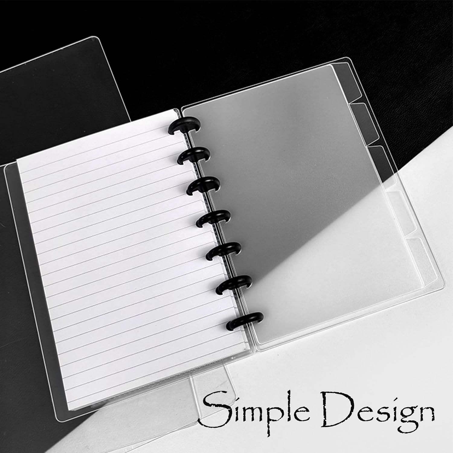 Letter Discbound Notebook PP Covers(2 Set/ 4 PCS) Compatible with Circa Arc TUL and Happy Planner(Super Clear,Letter)