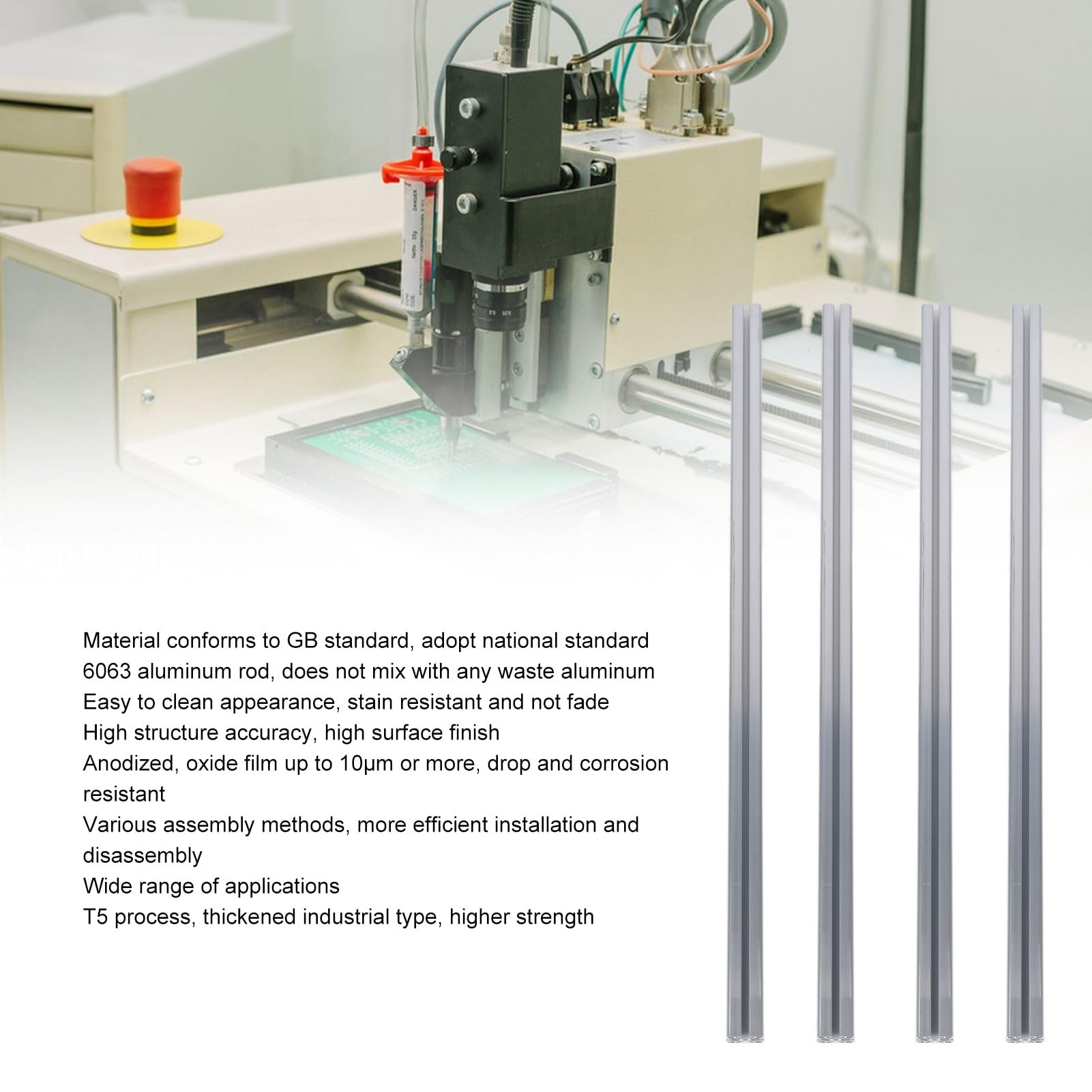 Fabater Profilo di Estrusione di Alluminio 4040 con Scanalatura a T da 4 Pezzi, Guida Lineare Anodizzata Standard Europeo per Stampante 3D CNC Fai da Te, Struttura Liscia e Resistente da 39,4