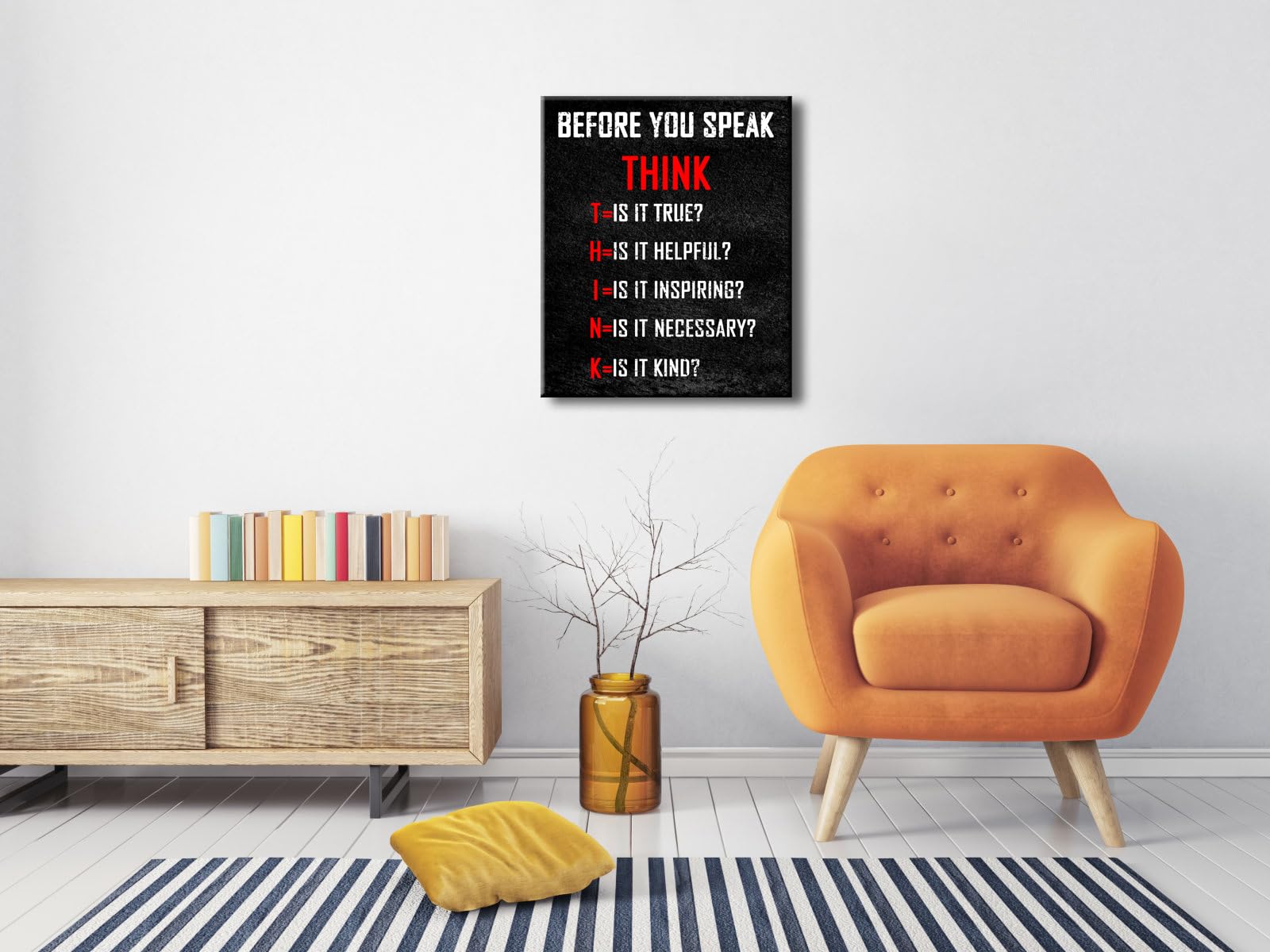 Pyradecor Póster grande con citas positivas y motivacionales para el aula, impresión en lienzo para oficina, sala de estar, decoración del hogar