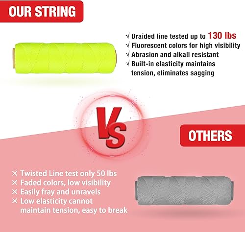 Miniatura 10 de Goldblatt Mason Line, 250 pies #18 Línea de cuerda de nailon trenzado, cordel de nailon para herramientas de jardinería o mampostería, cuerda de