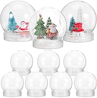 Vista 3 de Globos de nieve para bricolaje, 10 unidades, globo de plástico transparente con tapa de rosca, tarro de globo para manualidades, decoración