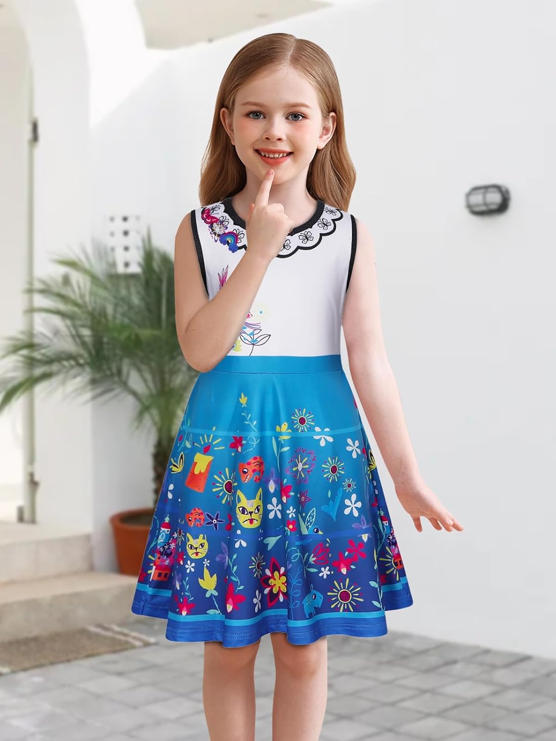 Eledobby Girls Summer Dress Princess Sleeveless A-Line Swing Sundress Kids Casual Tank Dresses Beach Playwear Outfit - Image 2