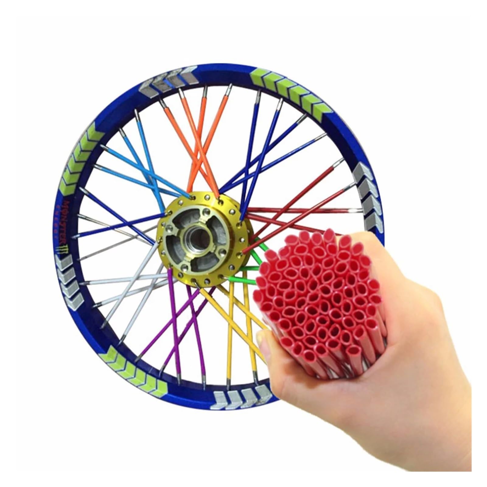 Amazon.co.jp: オートバイホイールリムスポークラップキットカバー36個