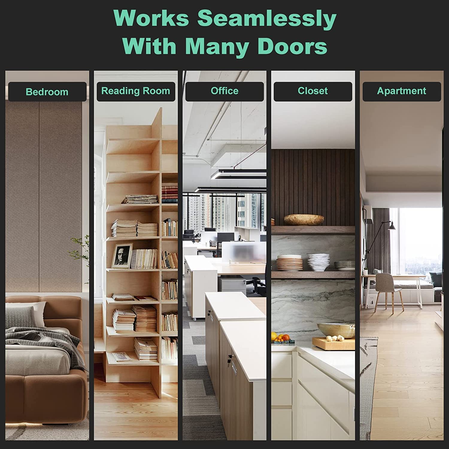Smart lock installed on various door types