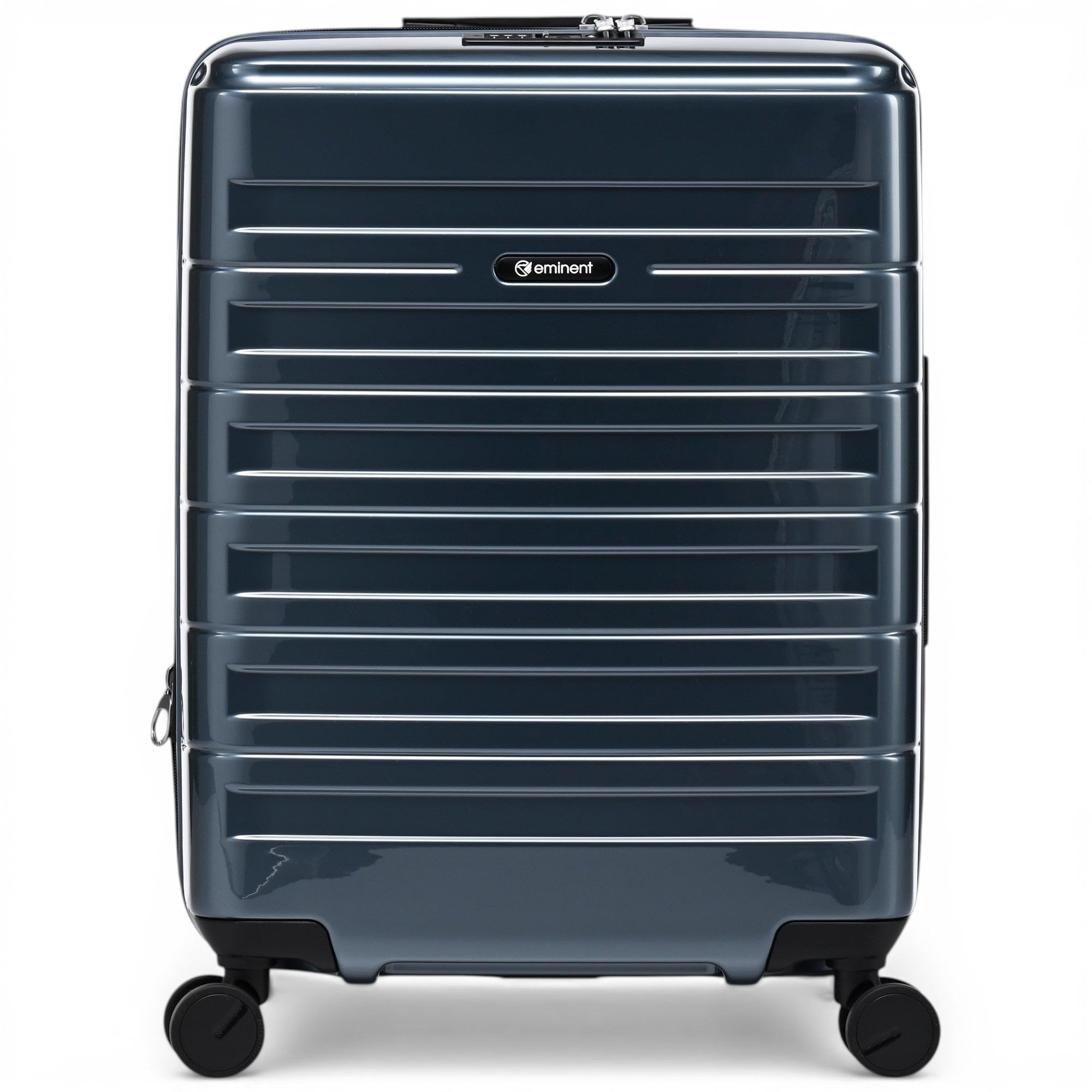 Eminent Voyager Handgepäck Koffer 55x40x20, Hartschalenkoffer leicht | 2,7 kg ultraleicht, 39L, erweiterbar 55x40x20 auf 55x40x23, TSA Schloss, 4 Rollen, Kabinentrolley, Makrolon, Dunkelgrau