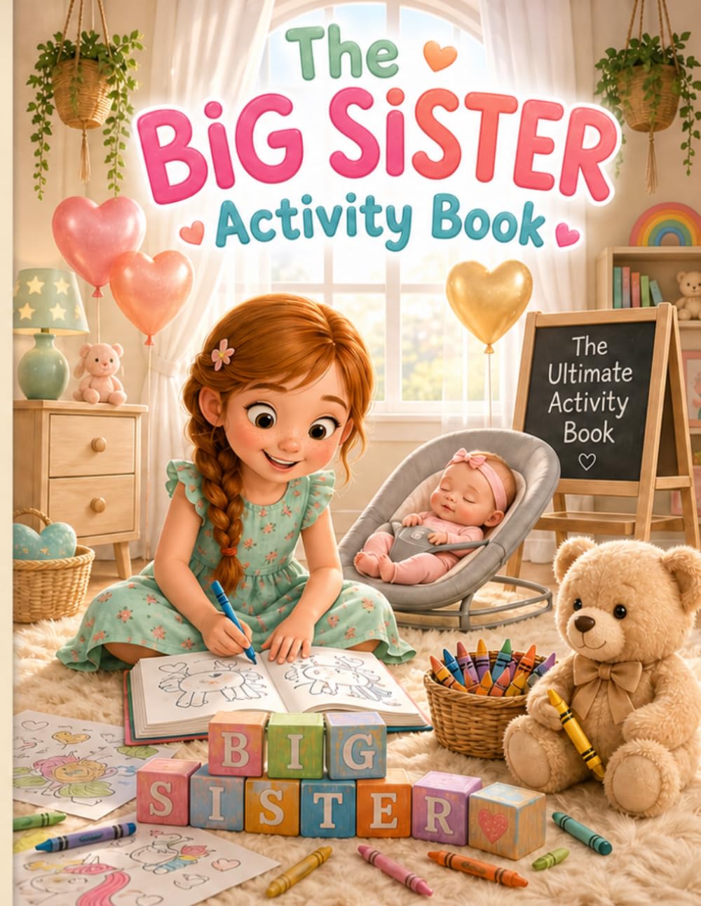The Big Sister Activity Book: Fun Coloring Pages, Creative Activities, and Keepsake Moments for New Big Sisters Ages 3-7