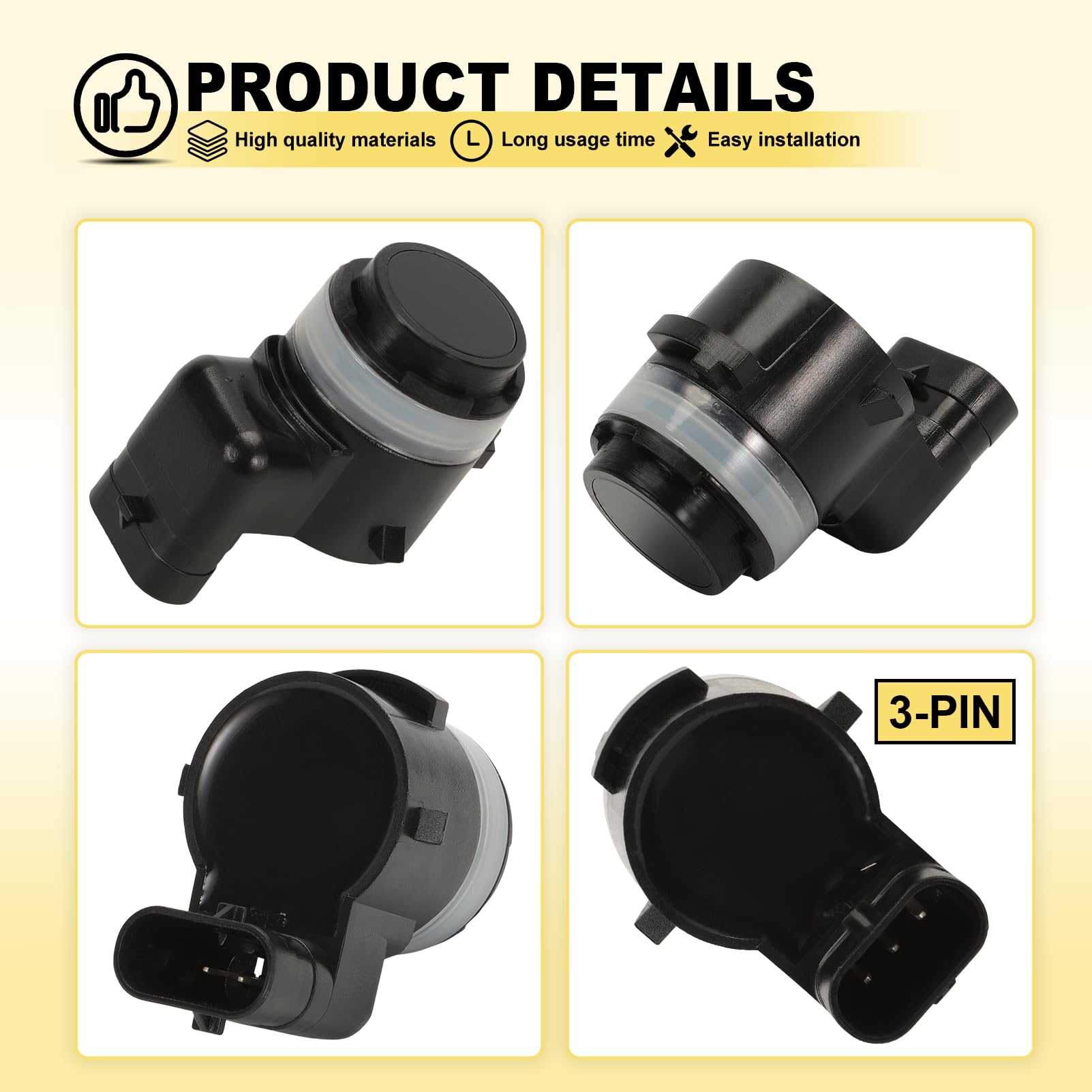 LDLRVeX Sensore parcheggio posteriore per Audi A3 1.4L–2.0L 2013, BMW X3 F25 1.6L–3.0L 2010–2017 e Octavia III 5q0919275a, 3 pin, sensori assistenza park assist