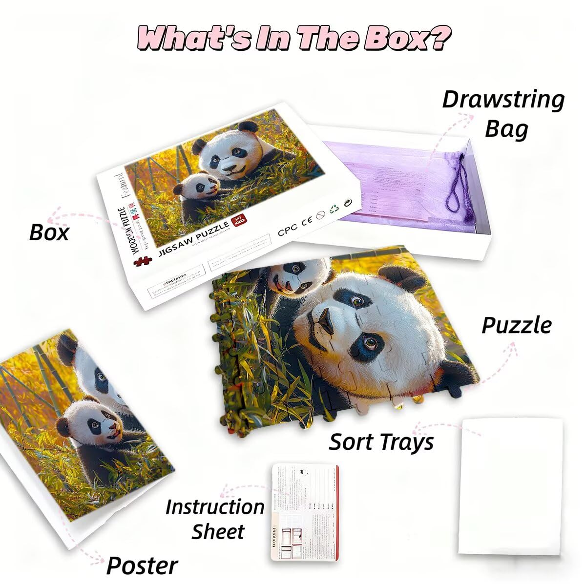 Puzzle roślinne dla dorosłych, 1500 elementów, dla dorosłych, panda, 87 x 57 cm, klasyczne gry edukacyjne, dekompresja, wymagająca gra dla rodzin, piękna dekoracja domu, prezenty dla mężczyzn, kobiet