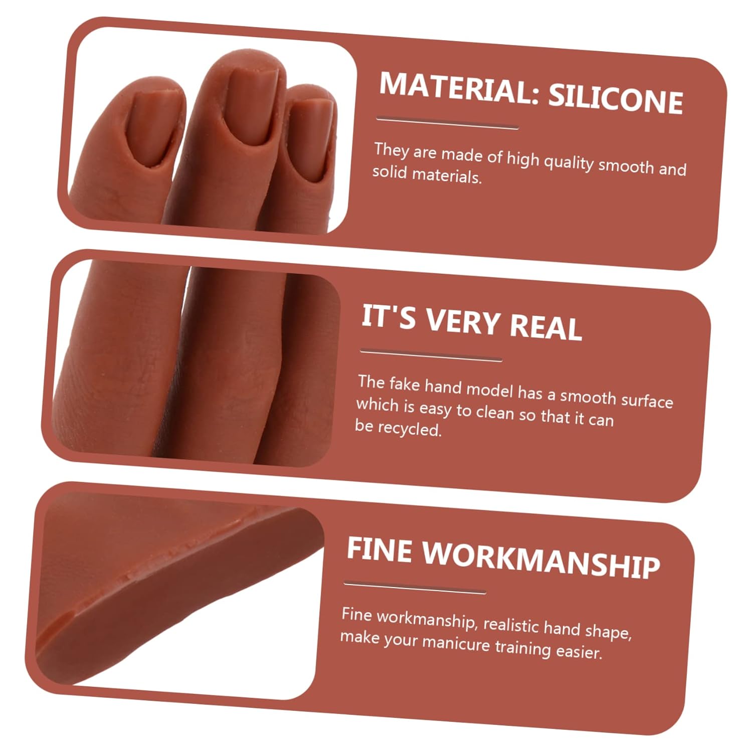 LIFKOME Manicure Prosthetic Hand Model Nail Art Training Tool Hand Mannequin for Nail Design Practice