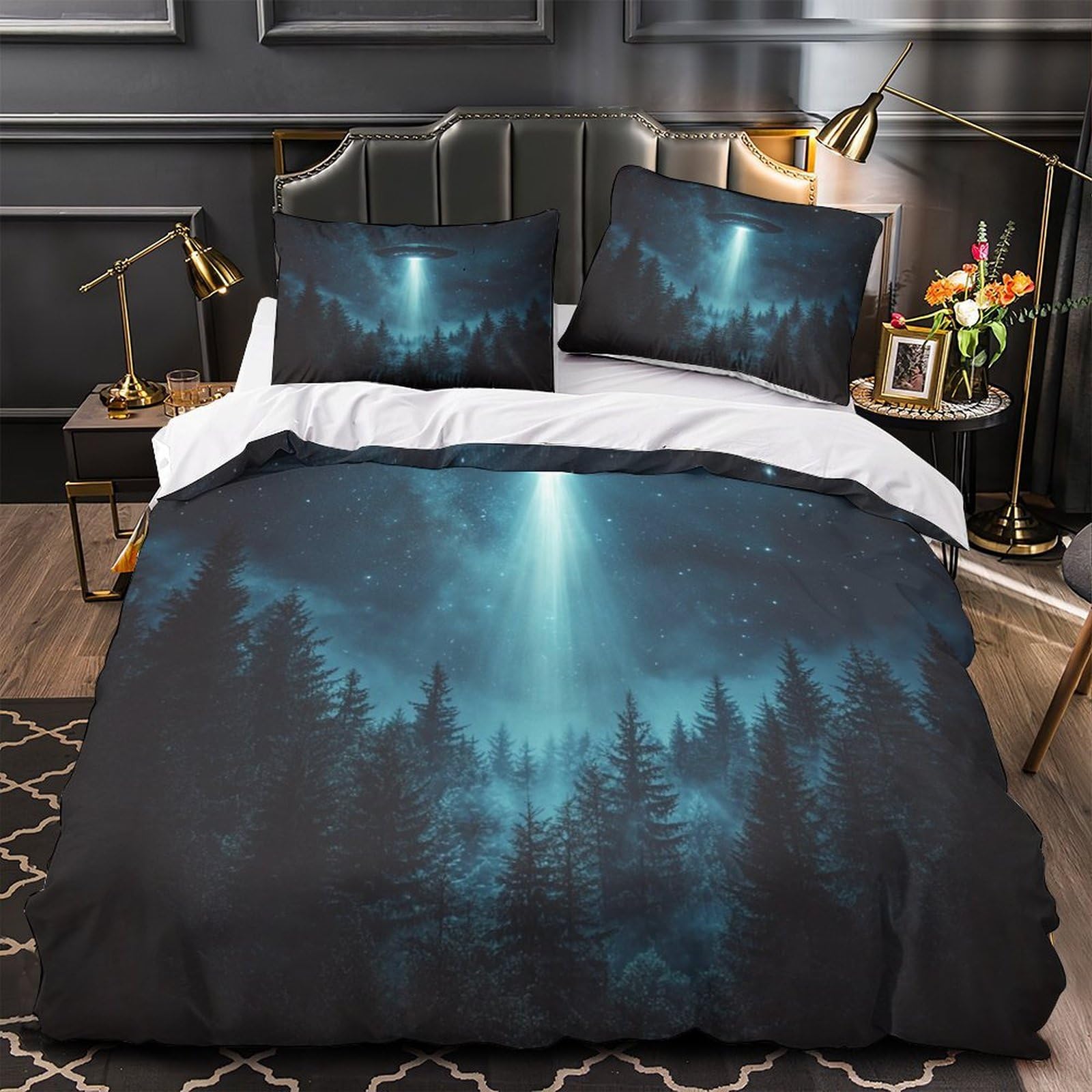 Housse de couette 260x220cm hypoallergique et respirante en microfibre super douce