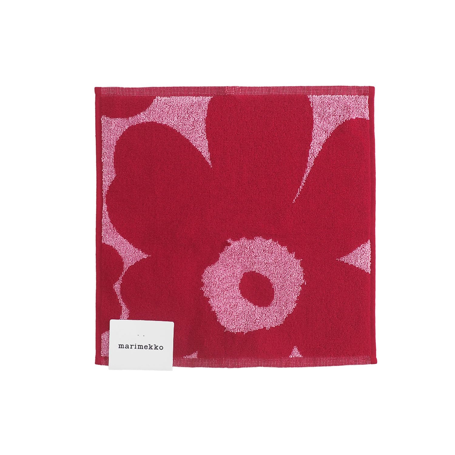 マリメッコ marimekko タオル ハンドタオル ミニタオル ハンカチ 30cm×30cm UNIKKO ウニッコ ピンク×レッド 73658 331 [並行輸入品]