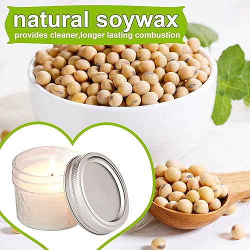 Miniatura 4 de MTLEE 48 velas pequeñas en tarro de masón a granel de 4 onzas, velas de cera de soja, velas perfumadas para bodas, novias, baby shower, fiestas,