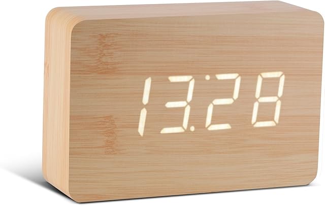 Gingko GK15W11 Brick Beech Click Clock with White LED
