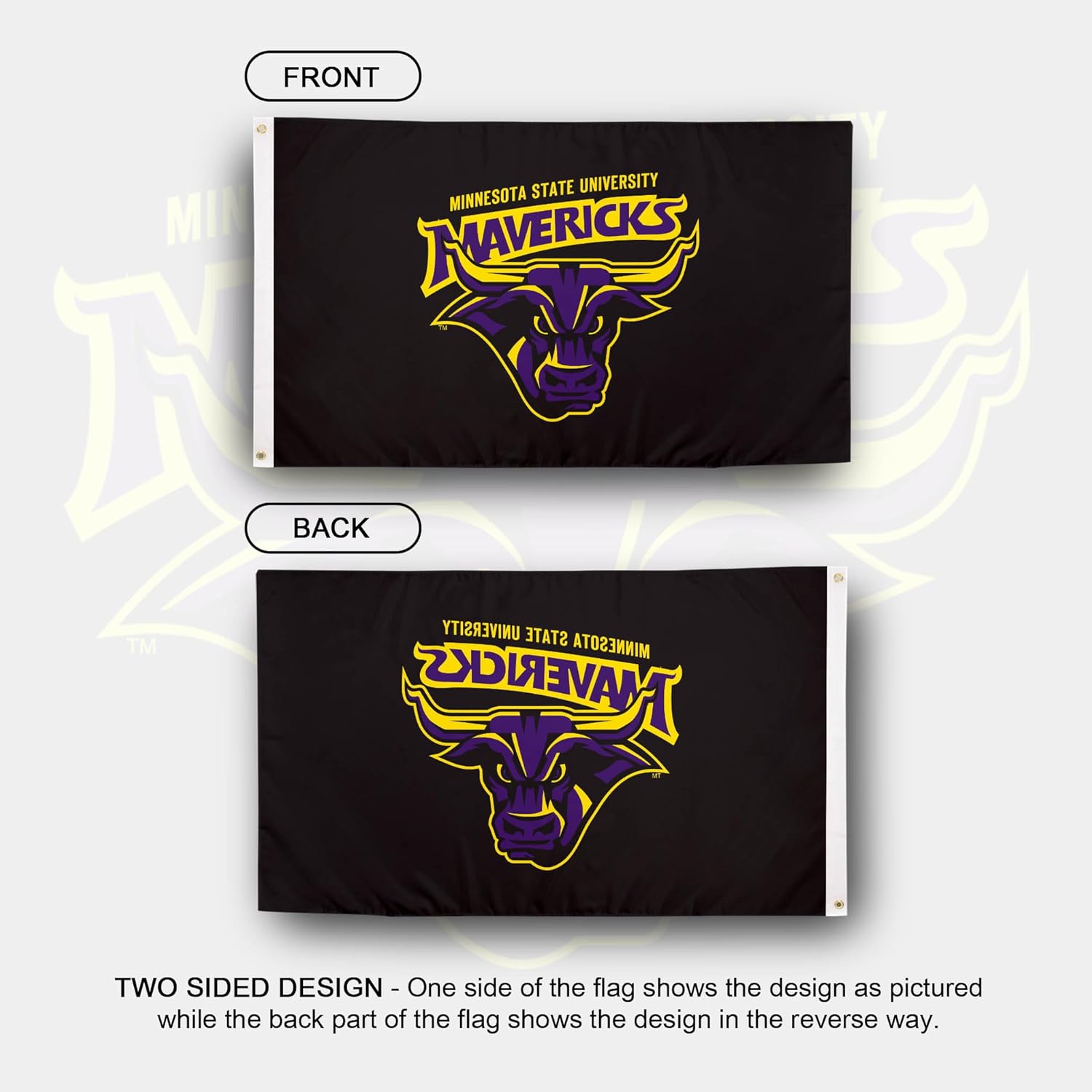 Desert Cactus Minnesota State University Mankato MSUM Flag - 3 x 5 Feet Mavericks Banner, Indoor/Outdoor Durable Fabric, 100% Polyester Design (Style 1)