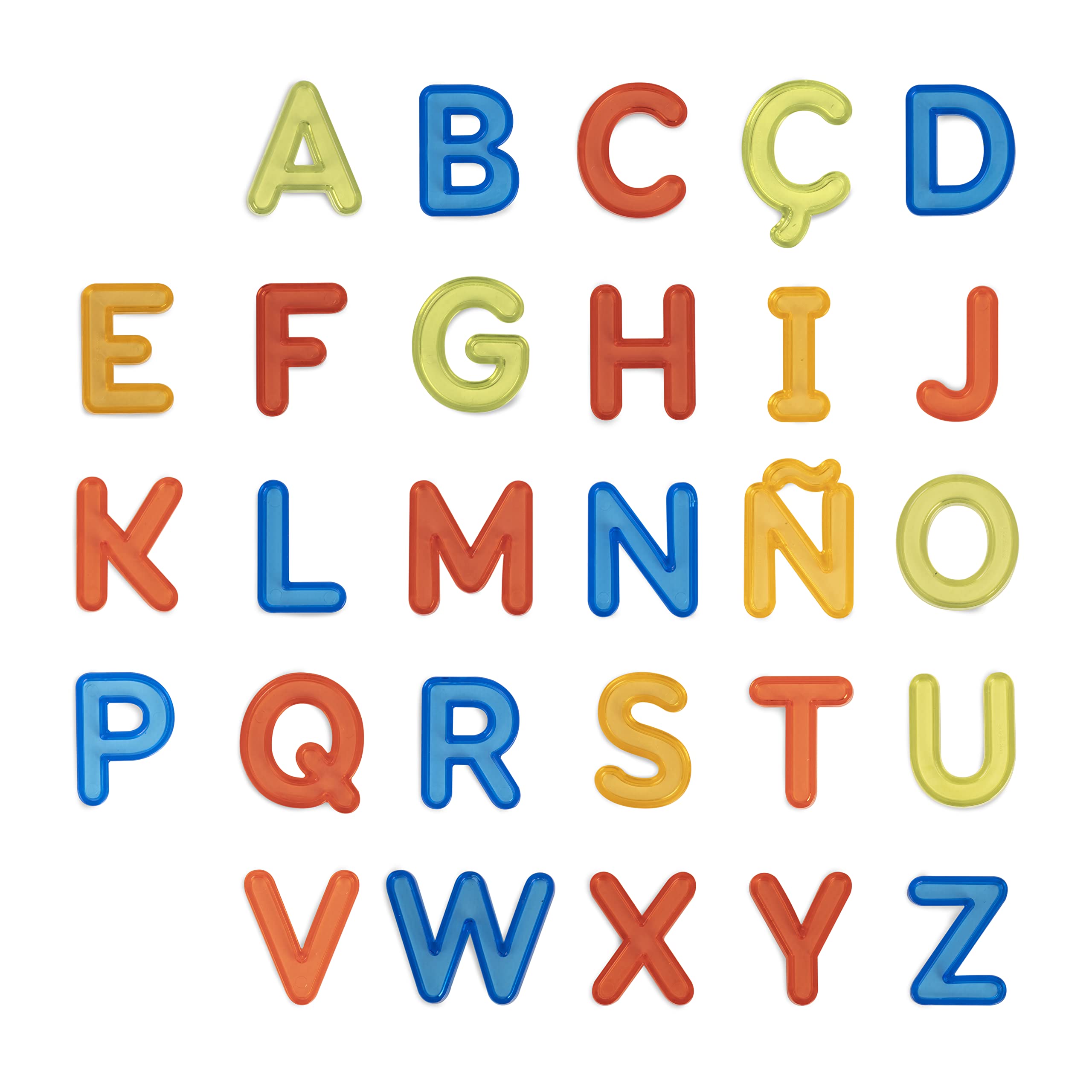 Miniland- Letras mayúsculas translúcidas 76pzas para Mesa luz