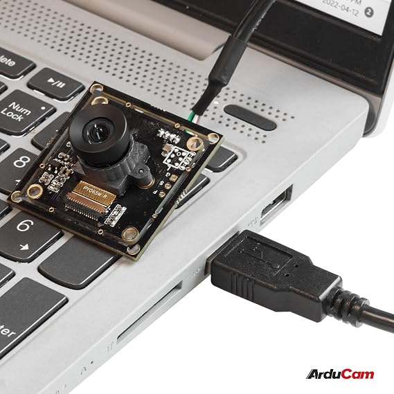 Arducam 100fps Mono Global Shutter USB Camera, 720P OV9281 UVC Webcam Module with Low Distortion M12 Lens Without Microphones, for Computer, Laptop, Android and Raspberry Pi