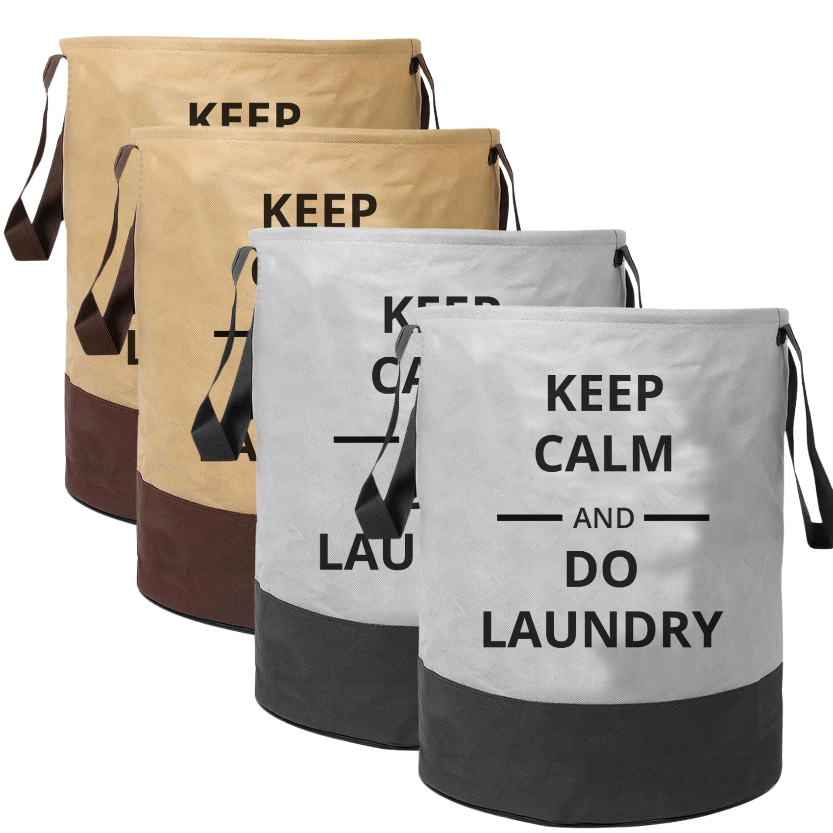 Rusabl Laundry Bags for Clothes with Handles, Toys Organiser, Waterproof, Collapsible Storage Bag, Laundry Clothes Washing Bag, Odour-free (Non woven, 45 Litres, Grey & Brown, Pack of 4) (B0CYWXW9FH) Amazon Price History, Amazon Price Tracker
