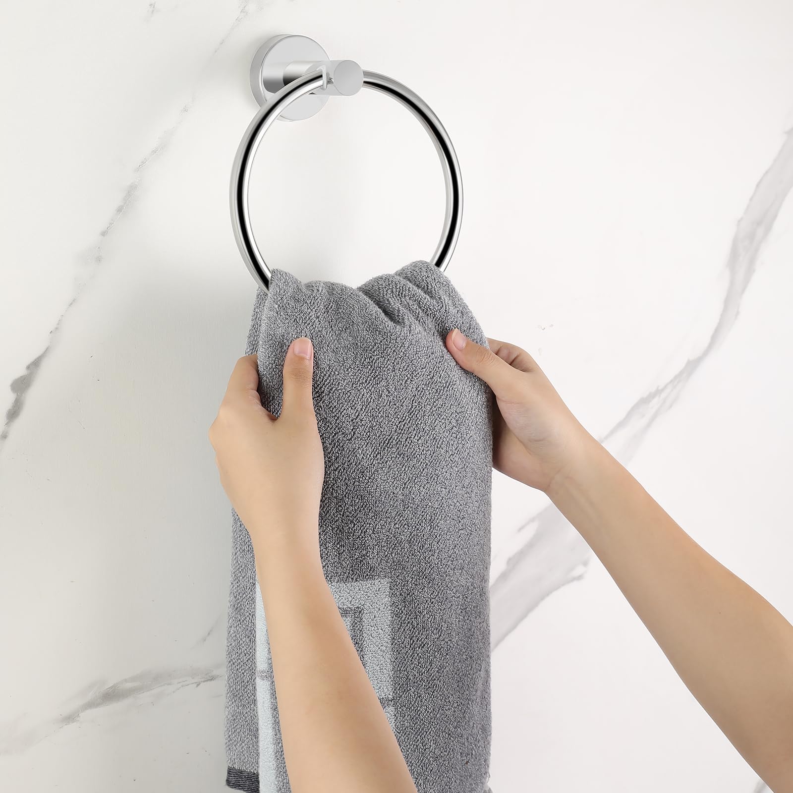 Handtuchring Aus Edelstahl – 2er Set, Wandmontiert, Verstellbar, Goldfarben, Für Bad & Küche