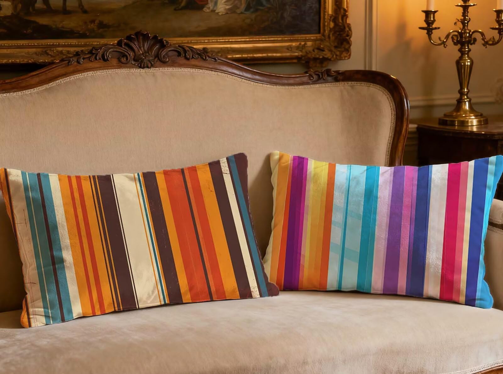 Housse de coussin velours 40x70cm rectangulaire taie oreiller salon canapé lot de 2