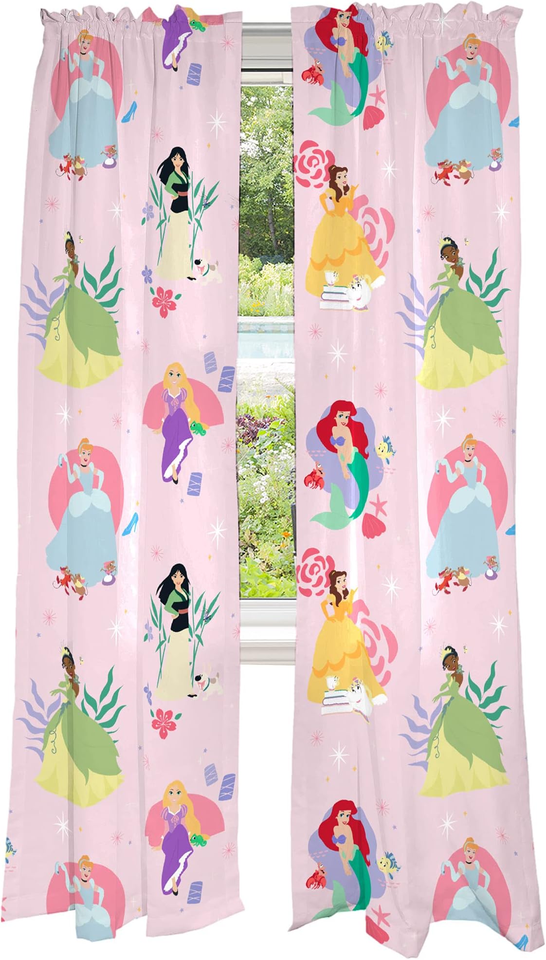Franco Kids Room Window Curtains Drapes Set, 82 in x 84 in, Disney Princess