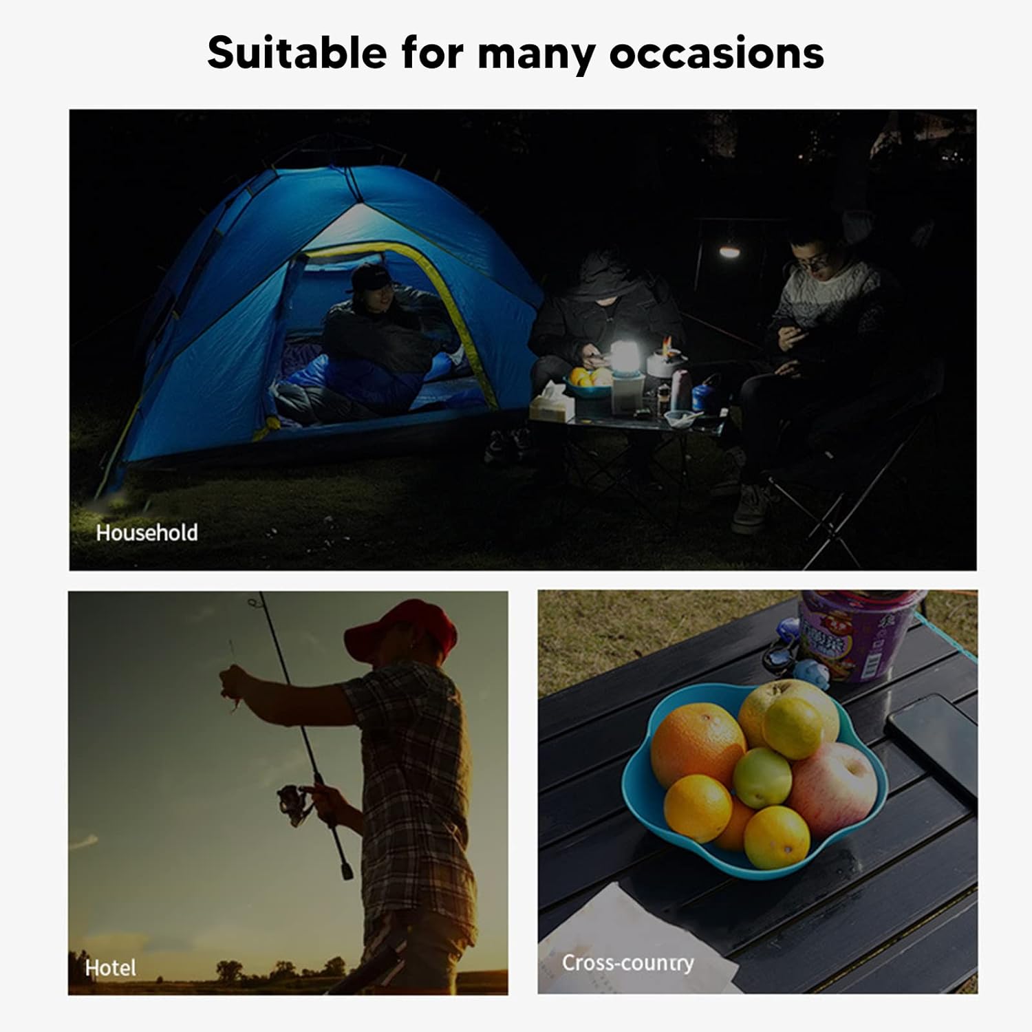 Camping Cookware Mess Kit, Portable Outdoor Cooking Set, Lightweight Non Stick Hard Oxidized Aluminum Pots Pans with Folding Spoon, Complete Camping Cookware Set for Backpacking Hi