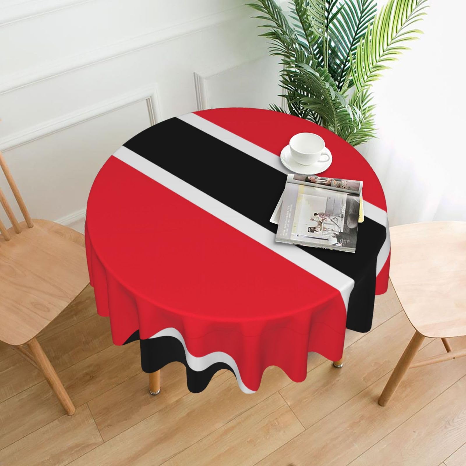 WHJSSF Flag of Trinidad and Tobago Prints Round Decorative Tablecloth 60in - Elevate Your Dining Experience with a Stylish & Protective Table Throw