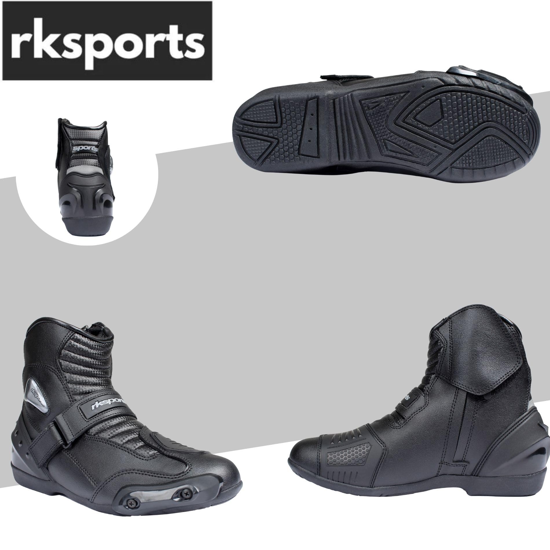 RK-3 KRÓTKIE SKÓRZANE KRÓTKIE KOSTKI MOTOCYKLOWE BUTY MOTOCYKLOWE MĘSKIE DZIECIĘCE DAMSKIE, Czarny, 40 EU