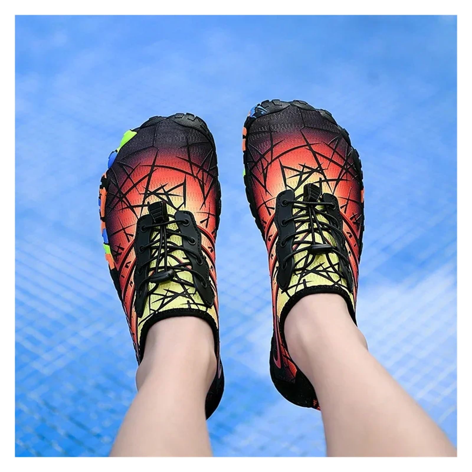 Zapatos de Agua Deportivos for natación, Grandes, de Verano, for Exteriores, de Secado rápido, Transpirables, for Playa, for vadear y acuáticos.(Gradient Orange,37)