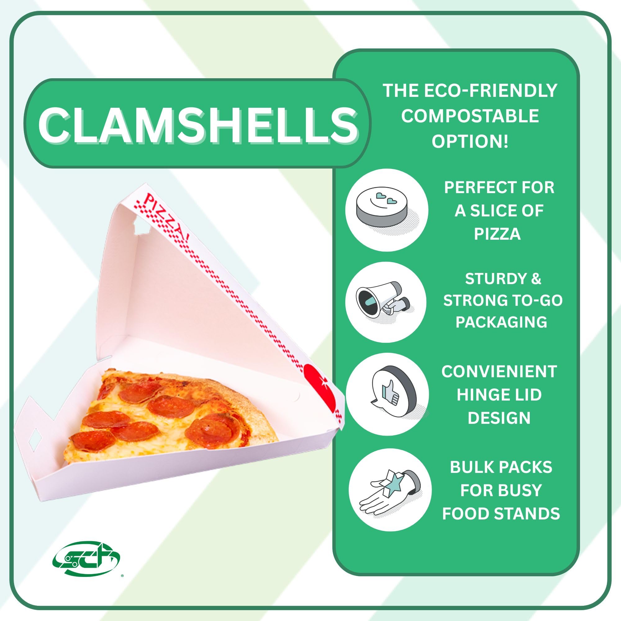 Amazon.com: SCT 07196 Paperboard White Pizza Slice Clamshell Food