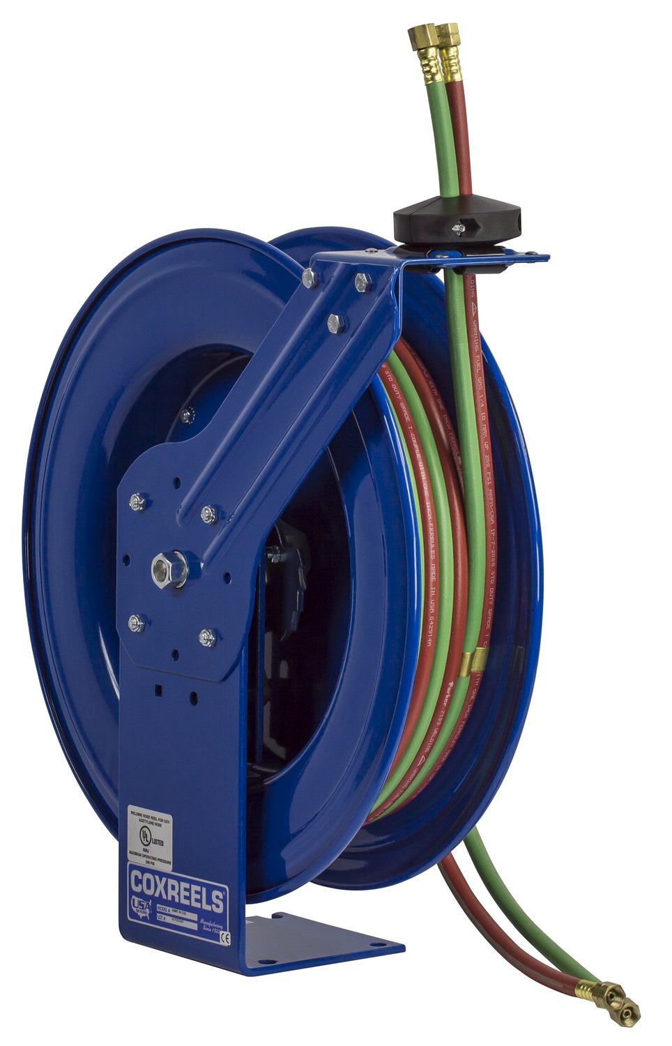 Coxreels Super Hub Twin Line Spring-Driven Welding Hose Reel, Model# SHWT-N-150, 1/4